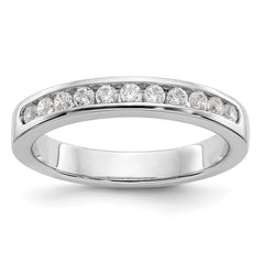 Platinum 11-Stone 1/3 carat Round Diamond Complete Channel Band