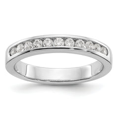 14K White Gold 11-Stone 1/3 carat Round Diamond Complete Channel Band