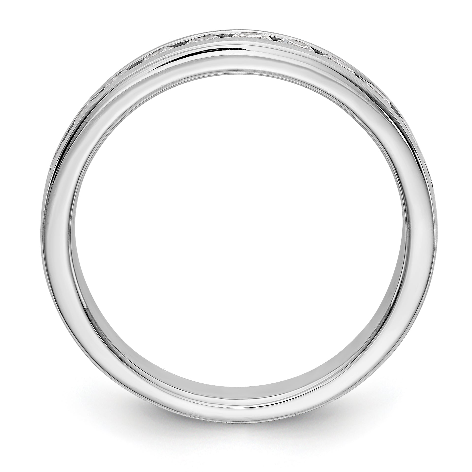 14K White Gold 11-Stone 1/2 carat Round Diamond Complete Channel Band Secondary image