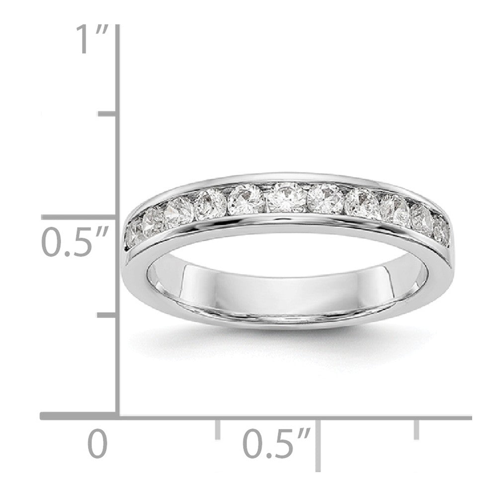 14K White Gold 11-Stone Diamond Channel Band