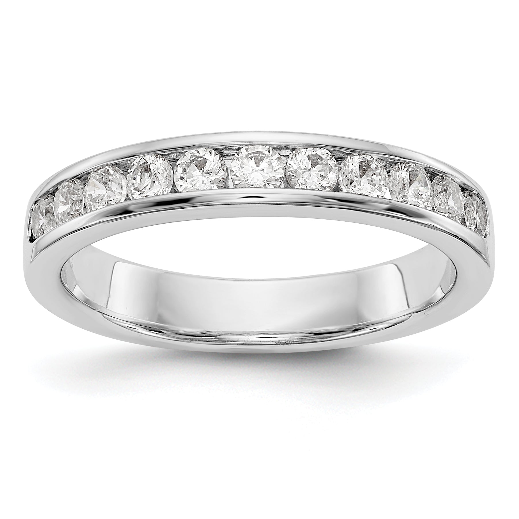 14K White Gold 11-Stone 1/2 carat Round Diamond Complete Channel Band Main image