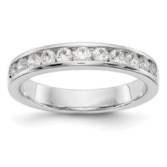 14K White Gold 11-Stone 1/2 carat Round Diamond Complete Channel Band