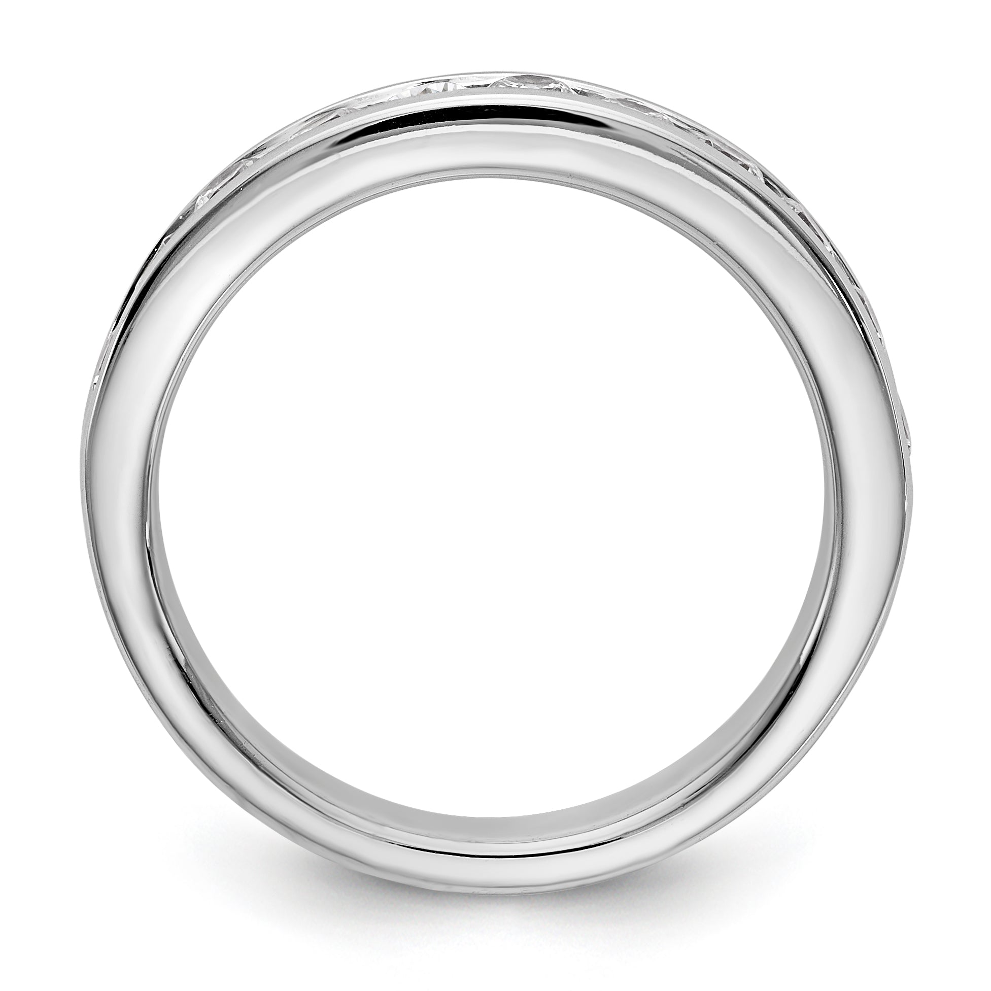 14K White Gold 11-Stone 3/4 carat Round Diamond Complete Channel Band Secondary image