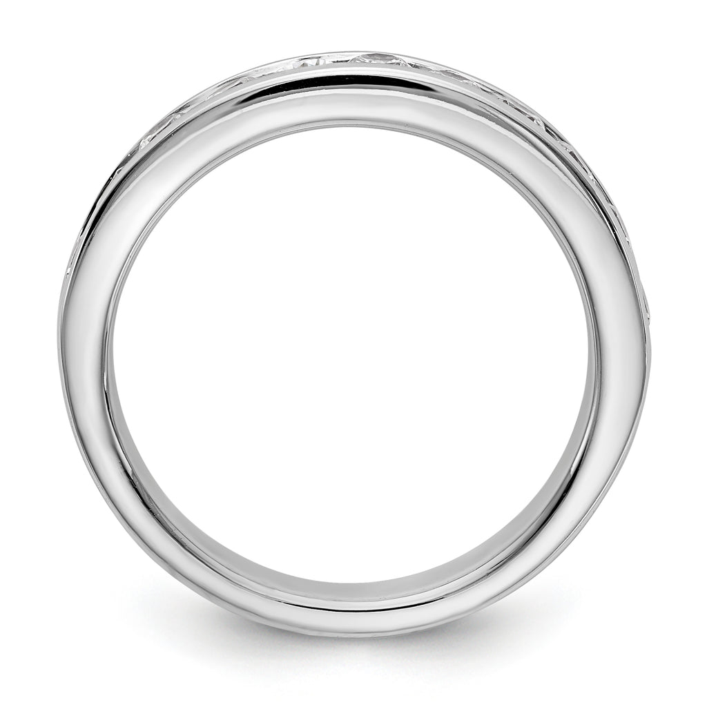 14K White Gold 11-Stone 3/4 carat Round Diamond Complete Channel Band