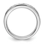 14K White Gold 11-Stone 3/4 carat Round Diamond Complete Channel Band