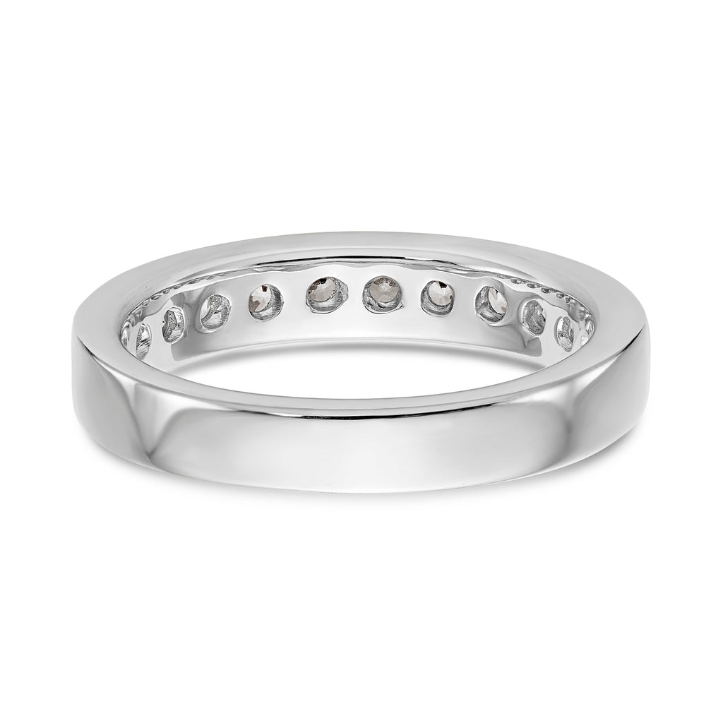 14K White Gold 11-Stone 3/4 carat Round Diamond Complete Channel Band