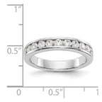 14K White Gold 11-Stone Diamond Channel Band
