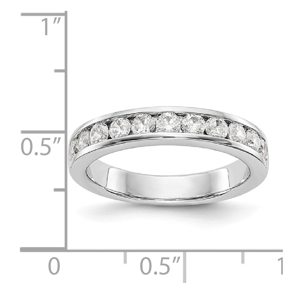 14K White Gold 11-Stone Diamond Channel Band