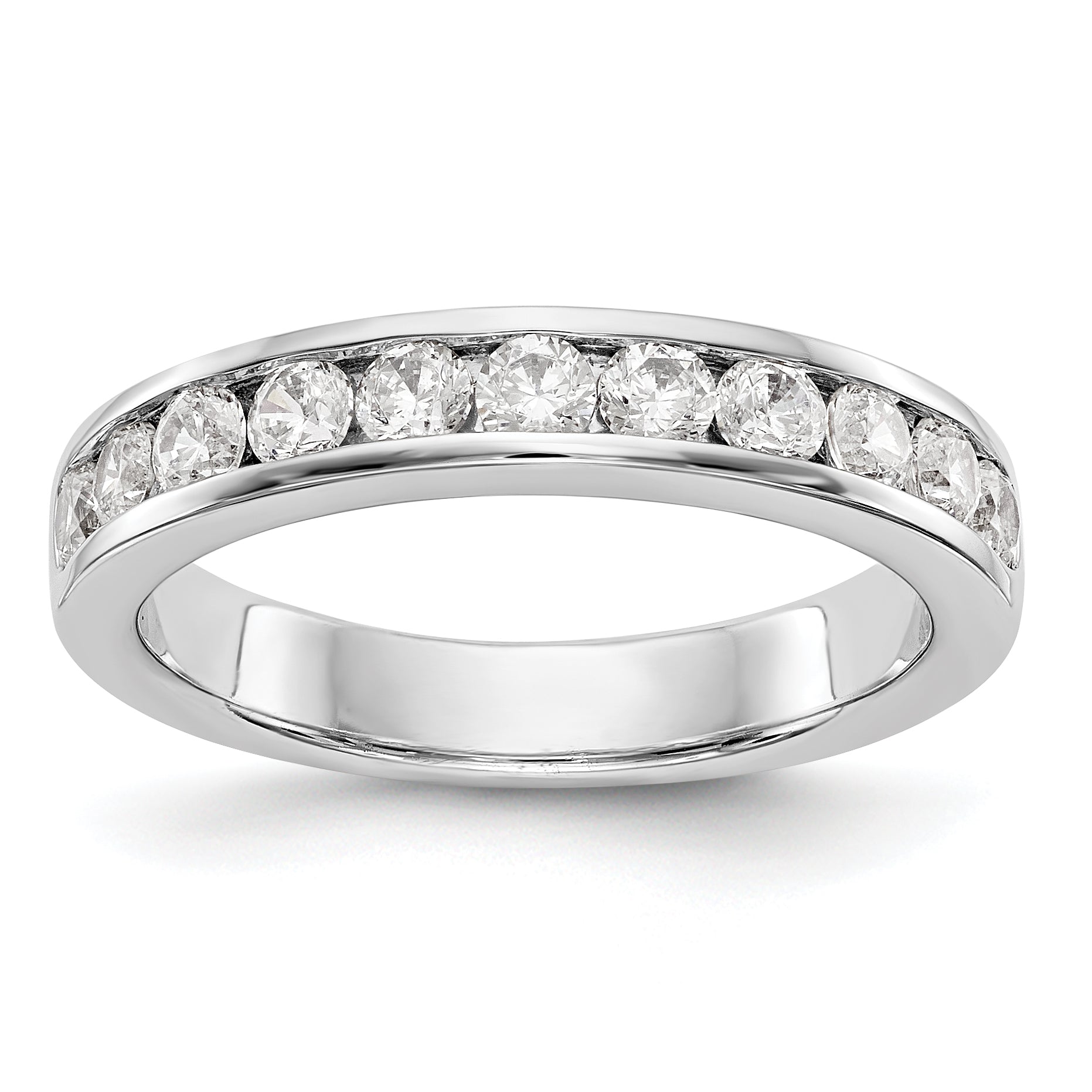 14K White Gold 11-Stone 3/4 carat Round Diamond Complete Channel Band Main image