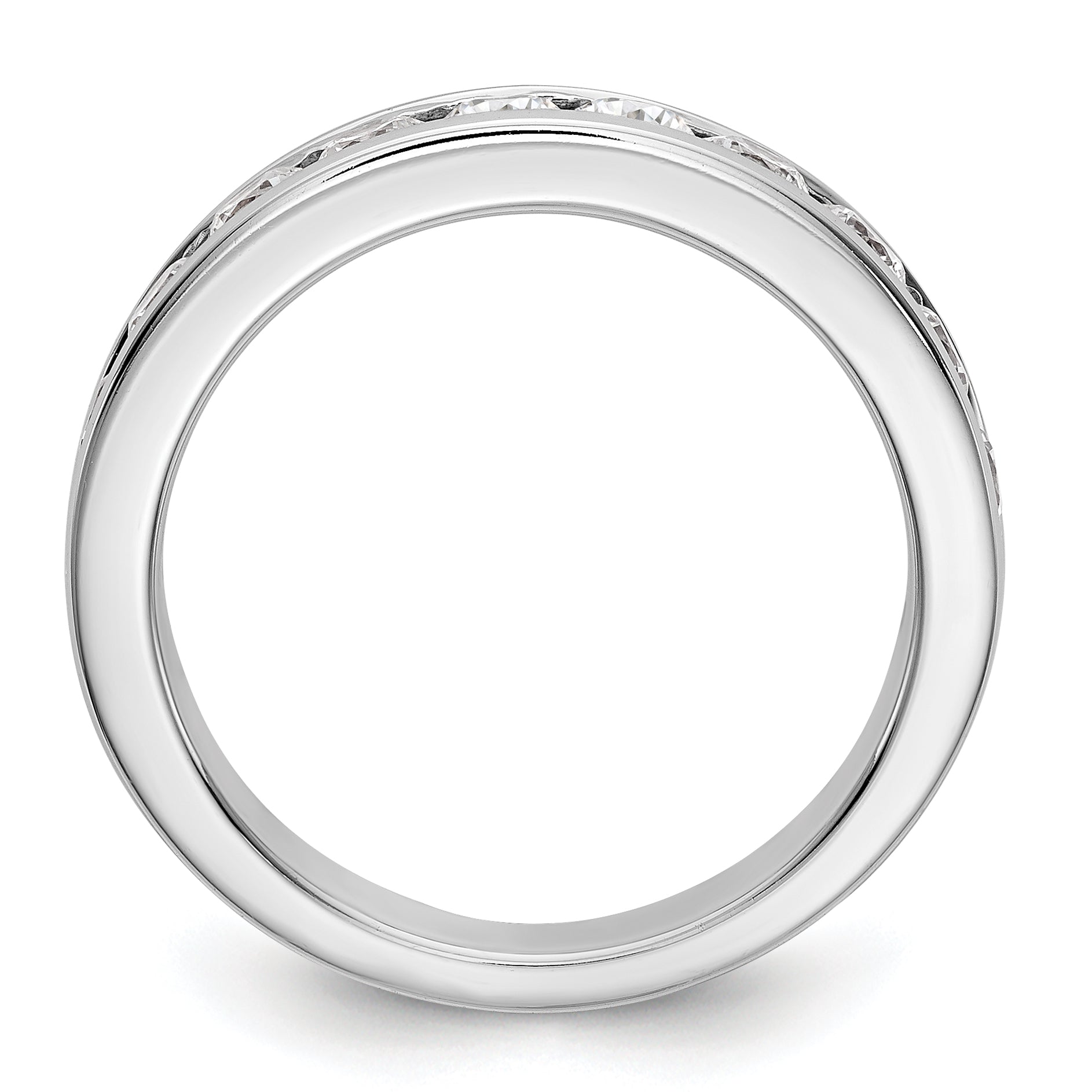 14K White Gold 11-Stone 1 carat Round Diamond Complete Channel Band Secondary image