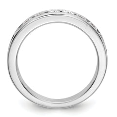 14K White Gold 11-Stone 1 carat Round Diamond Complete Channel Band - 6