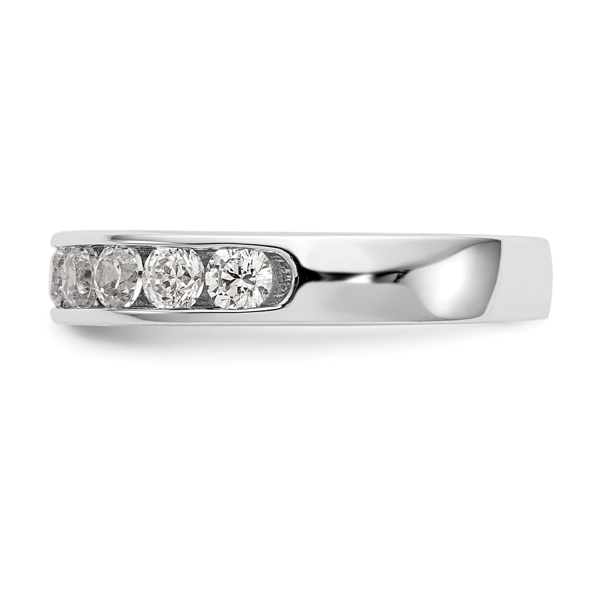 14K White Gold 11-Stone 1 carat Round Diamond Complete Channel Band