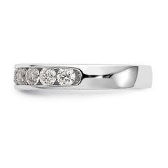 14K White Gold 11-Stone 1 carat Round Diamond Complete Channel Band - 6