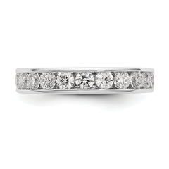14K White Gold 11-Stone 1 carat Round Diamond Complete Channel Band