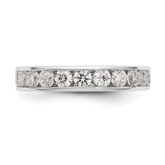 14K White Gold 11-Stone 1 carat Round Diamond Complete Channel Band - 6