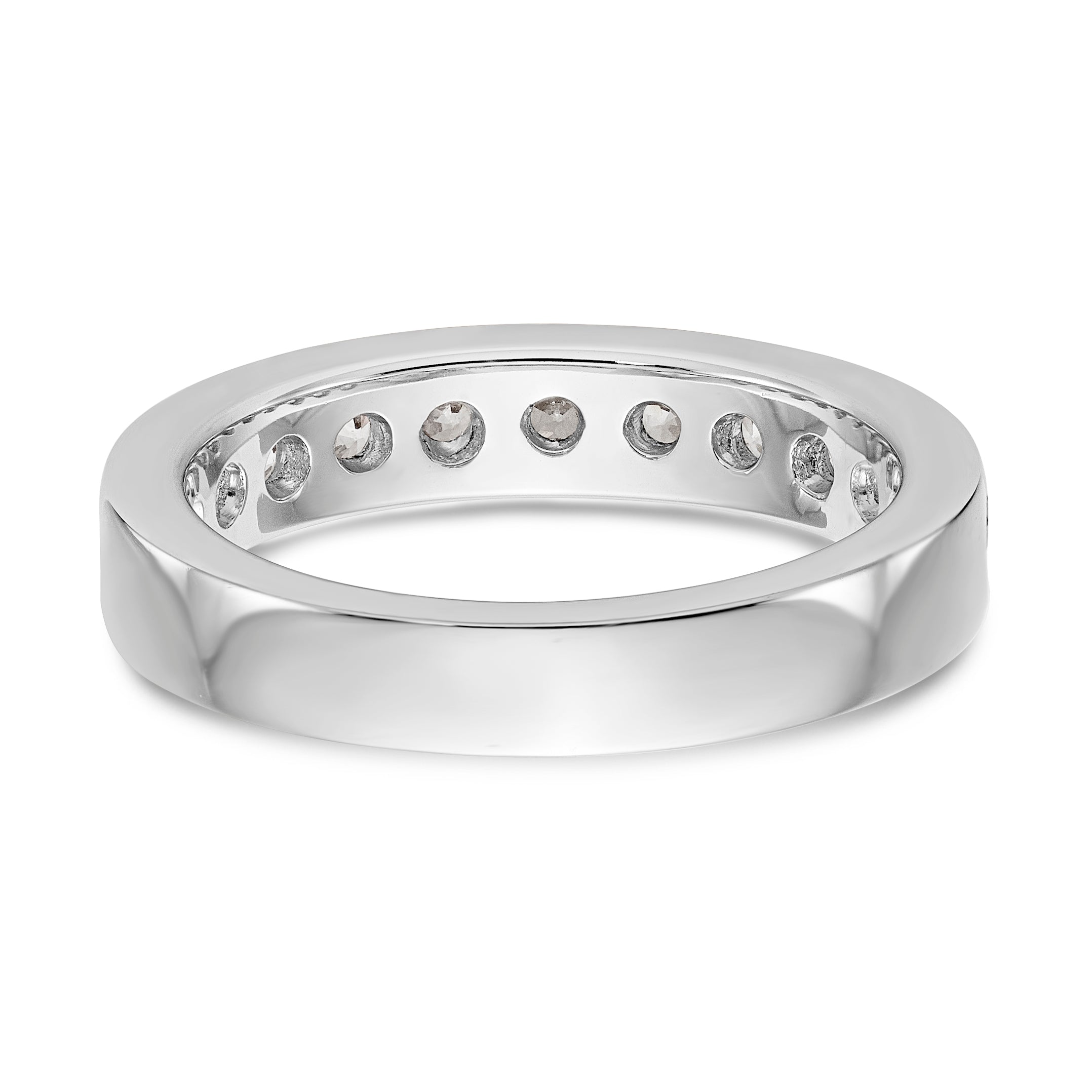 14K White Gold 11-Stone 1 carat Round Diamond Complete Channel Band - 6