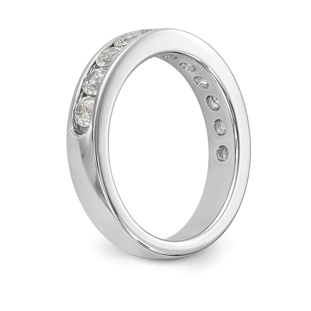 14K White Gold 11-Stone 1 carat Round Diamond Complete Channel Band - 6