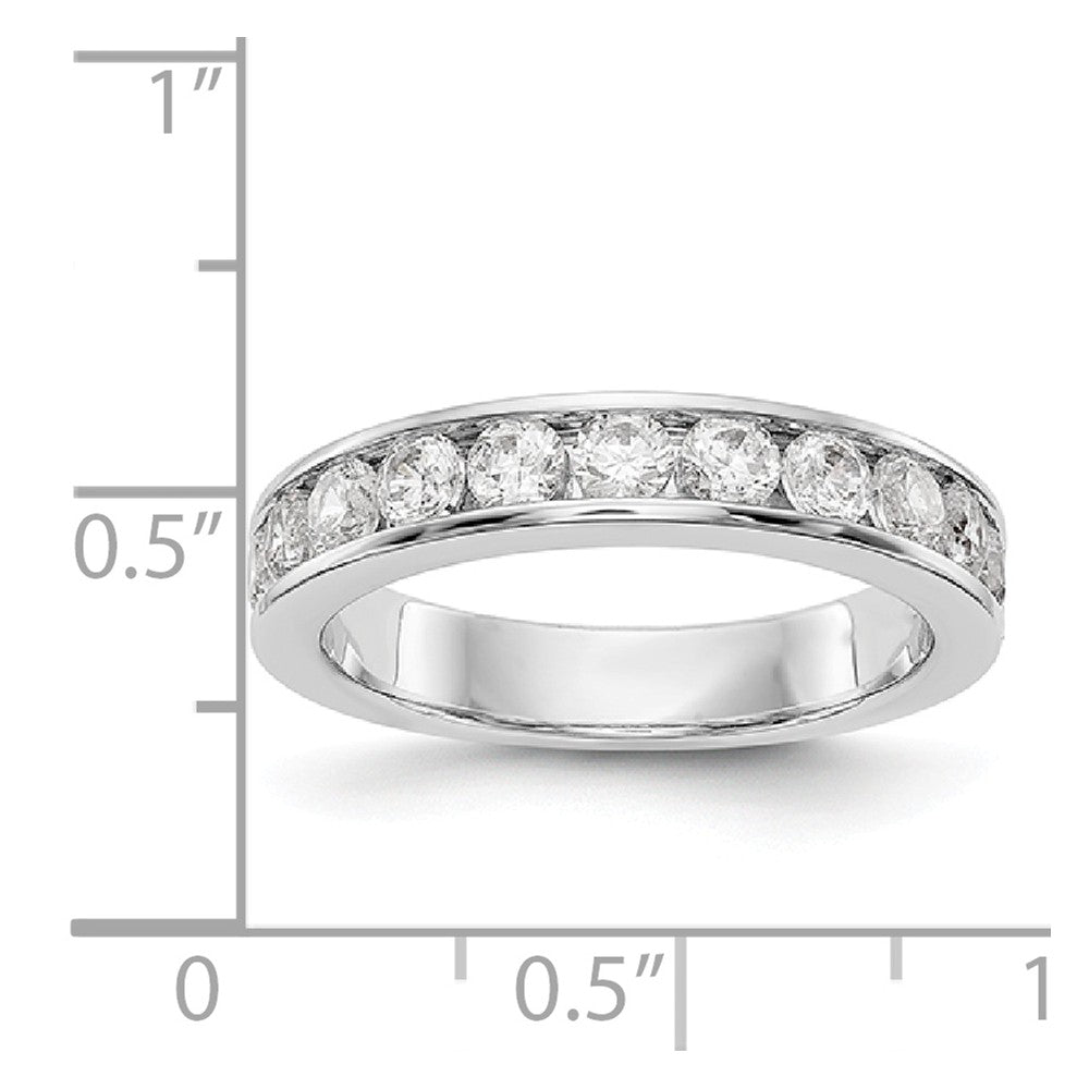 14K White Gold 11-Stone Diamond Channel Band