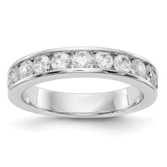 14K White Gold 11-Stone 1 carat Round Diamond Complete Channel Band