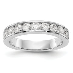 14K White Gold 11-Stone 1 carat Round Diamond Complete Channel Band - 6
