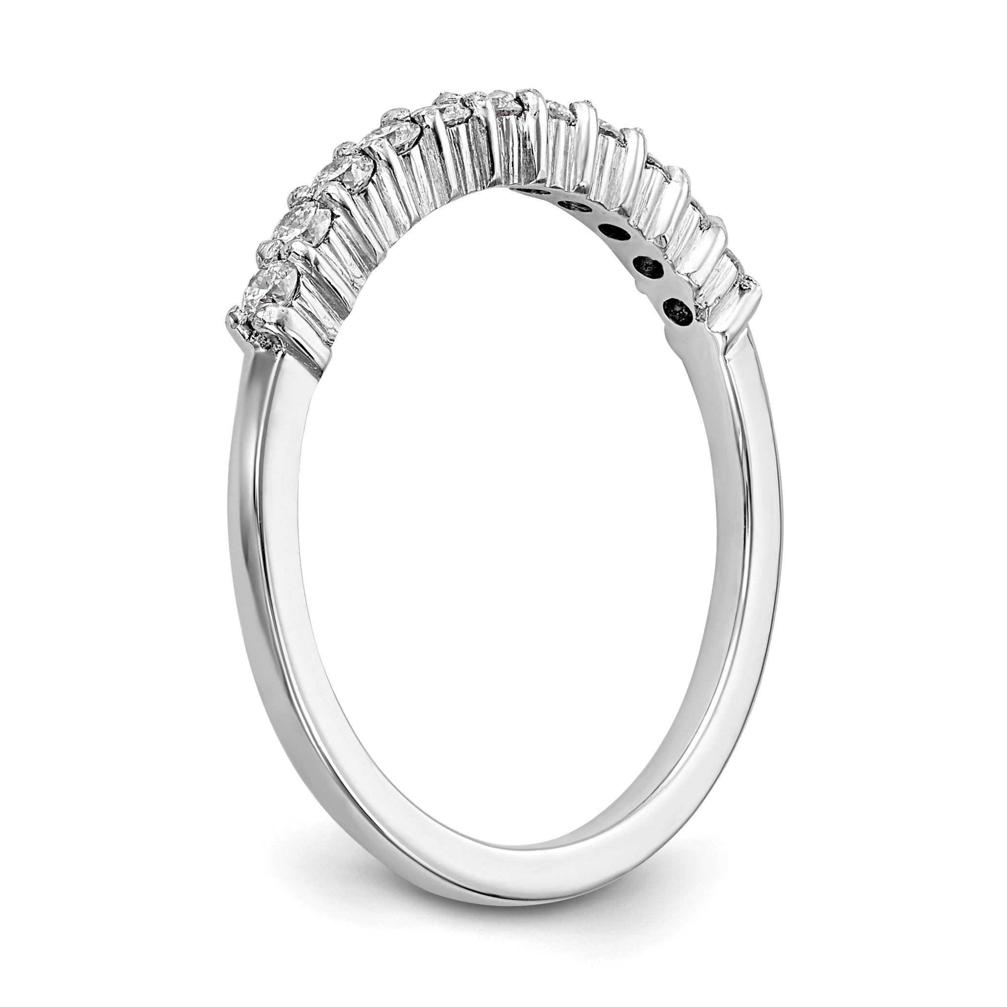 Platinum 11-Stone 1/5 carat Round Diamond Complete Wedding Band