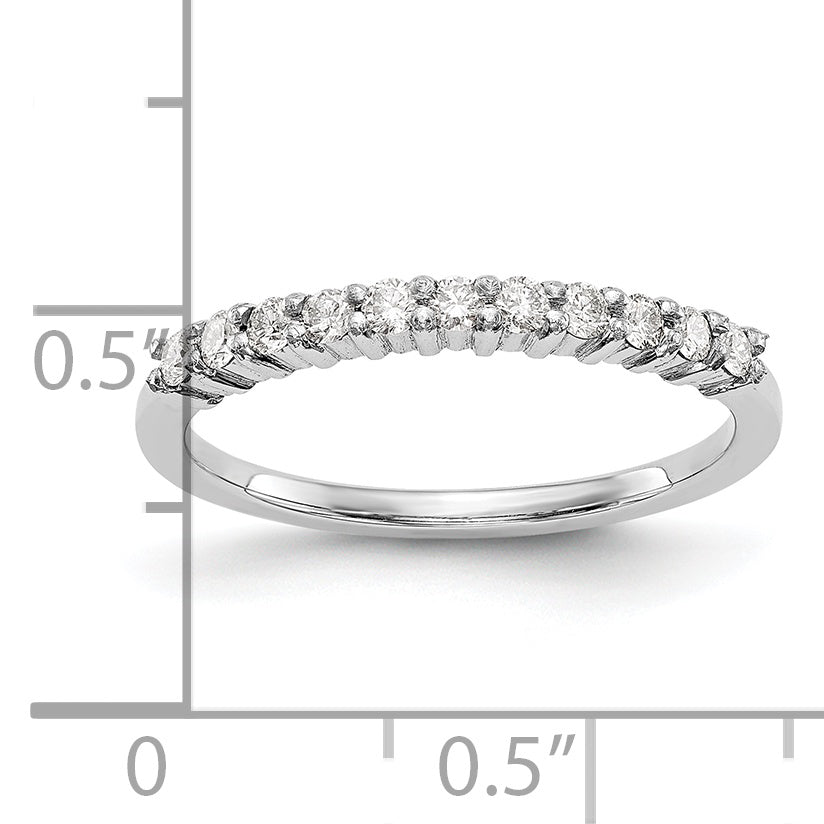 Platinum 11-Stone 1/5 carat Round Diamond Complete Wedding Band