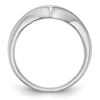 14k White Gold Channel-set 1/2 carat Diamond Contoured Complete Wedding Band