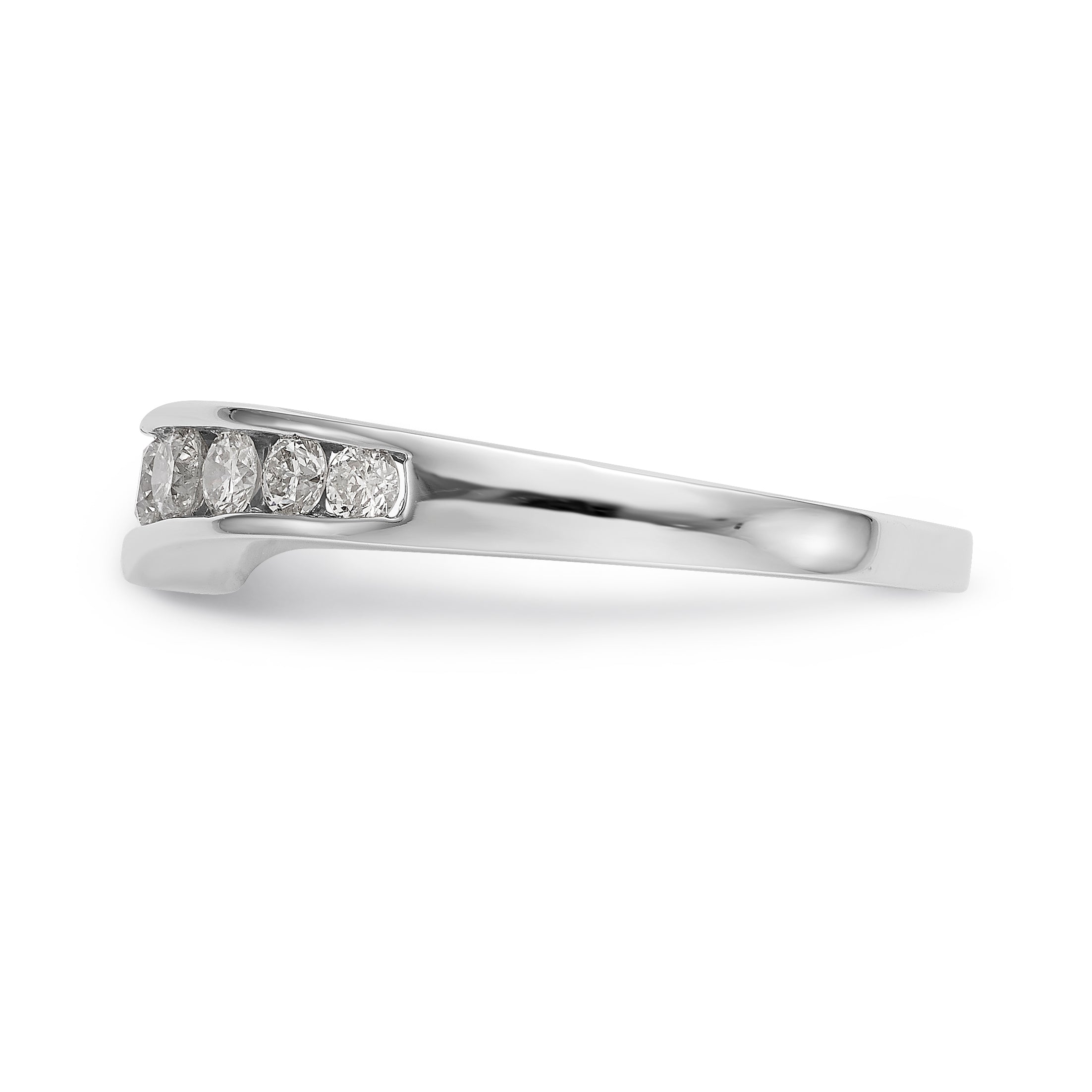 14K White Gold Channel-set 1/2 carat Diamond Contoured Complete Wedding Band - 7