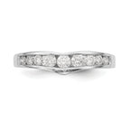 14k White Gold Channel-set 1/2 carat Diamond Contoured Complete Wedding Band