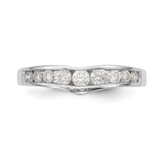 14K White Gold Channel-set 1/2 carat Diamond Contoured Complete Wedding Band - 7