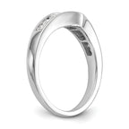 14k White Gold Channel-set 1/2 carat Diamond Contoured Complete Wedding Band