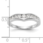 14k White Gold Channel-set 1/2 carat Diamond Contoured Complete Wedding Band
