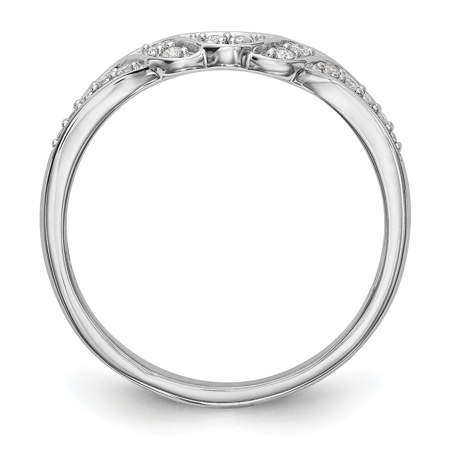 14K White Gold Diamond Band