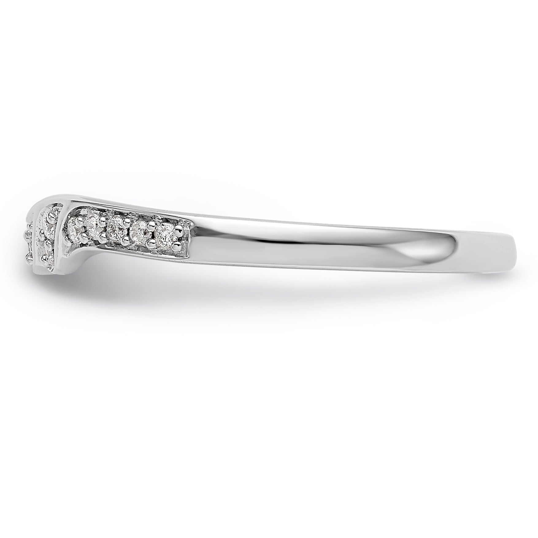 14K White Gold Diamond Band - 7