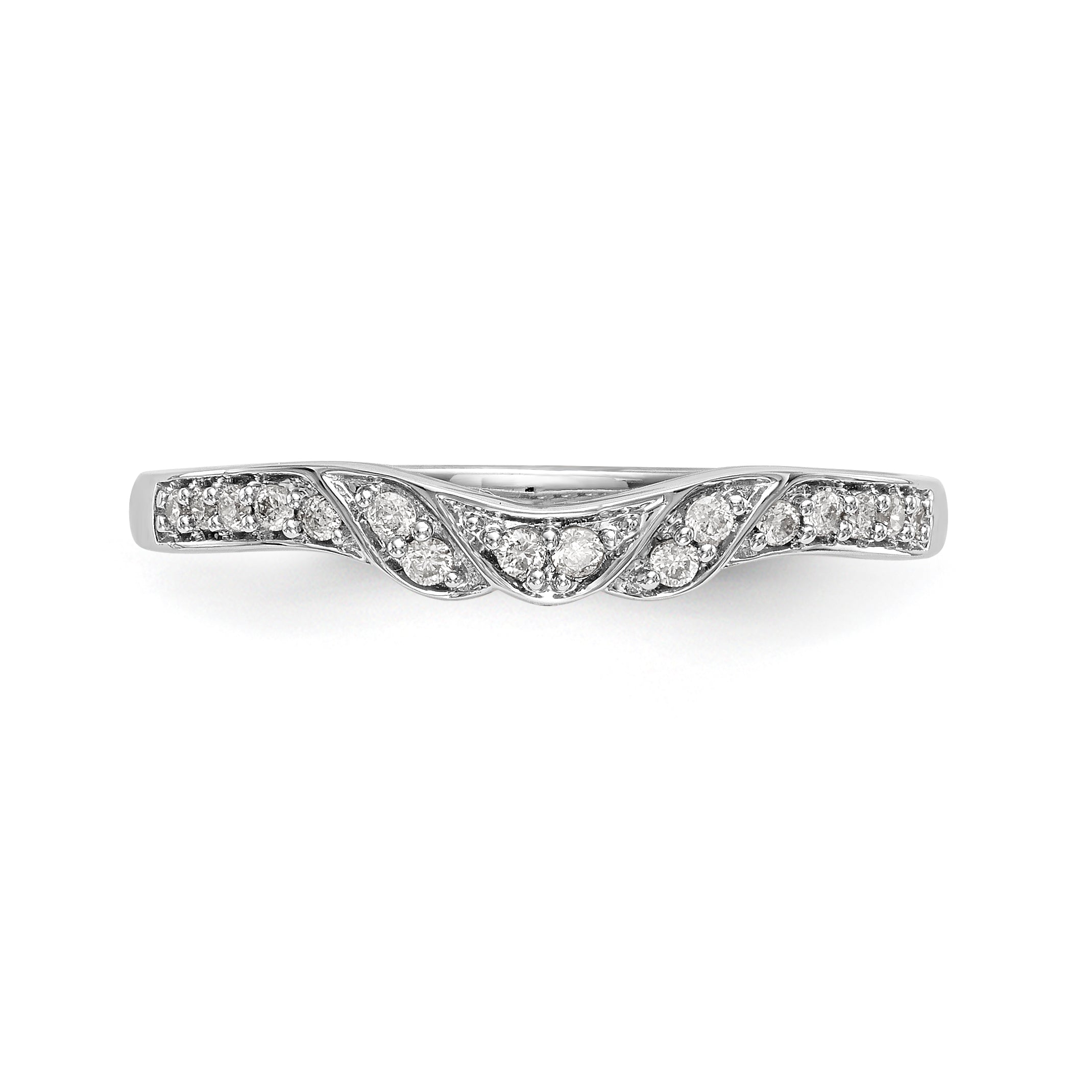 14K White Gold Diamond Band - 7