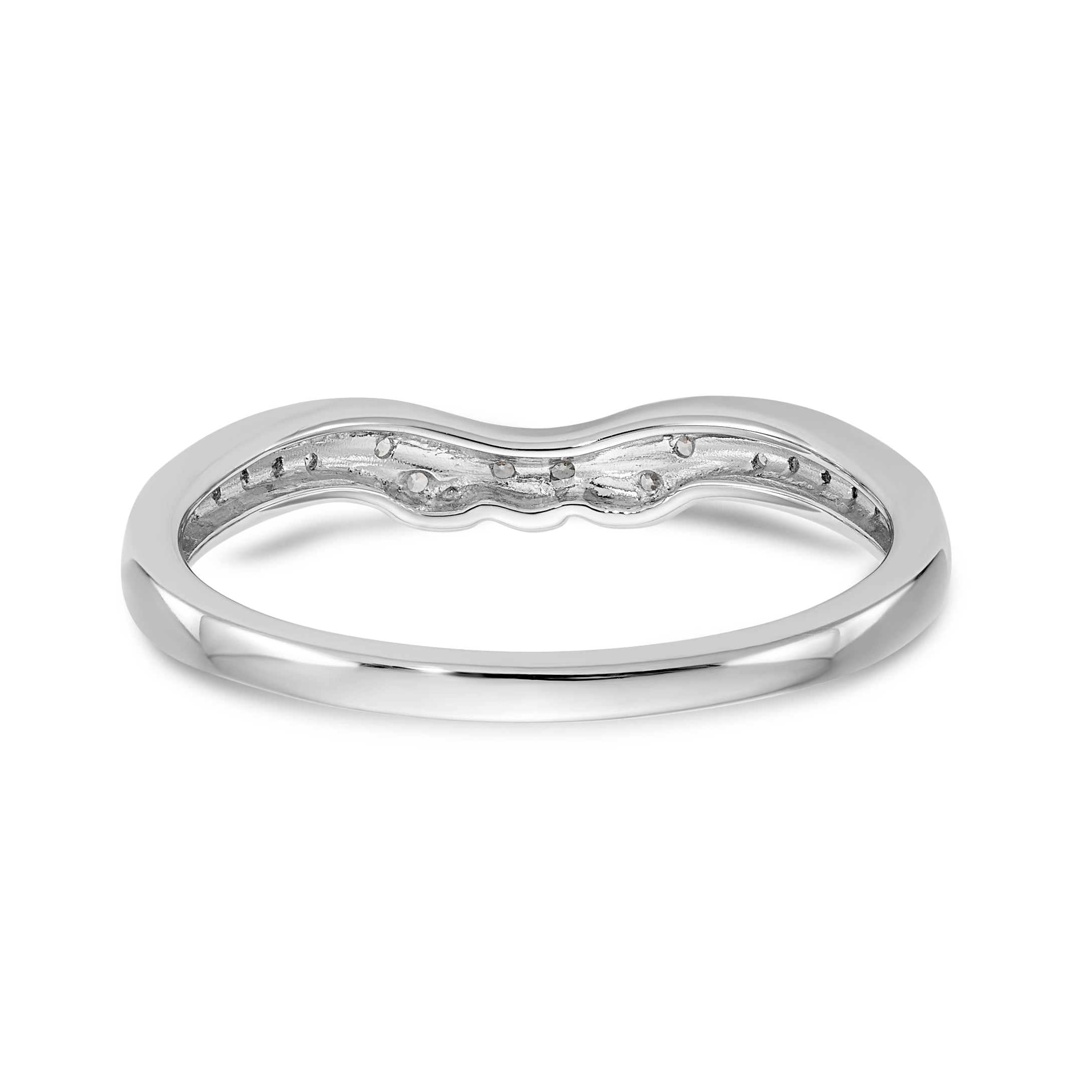 14K White Gold Diamond Band - 7