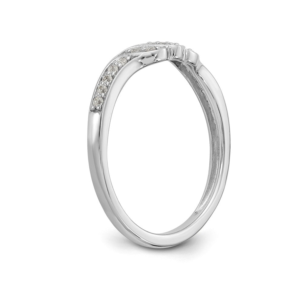 14K White Gold Diamond Band - 7