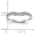 14K White Gold 1/10 carat Diamond Contoured Complete Wedding Band