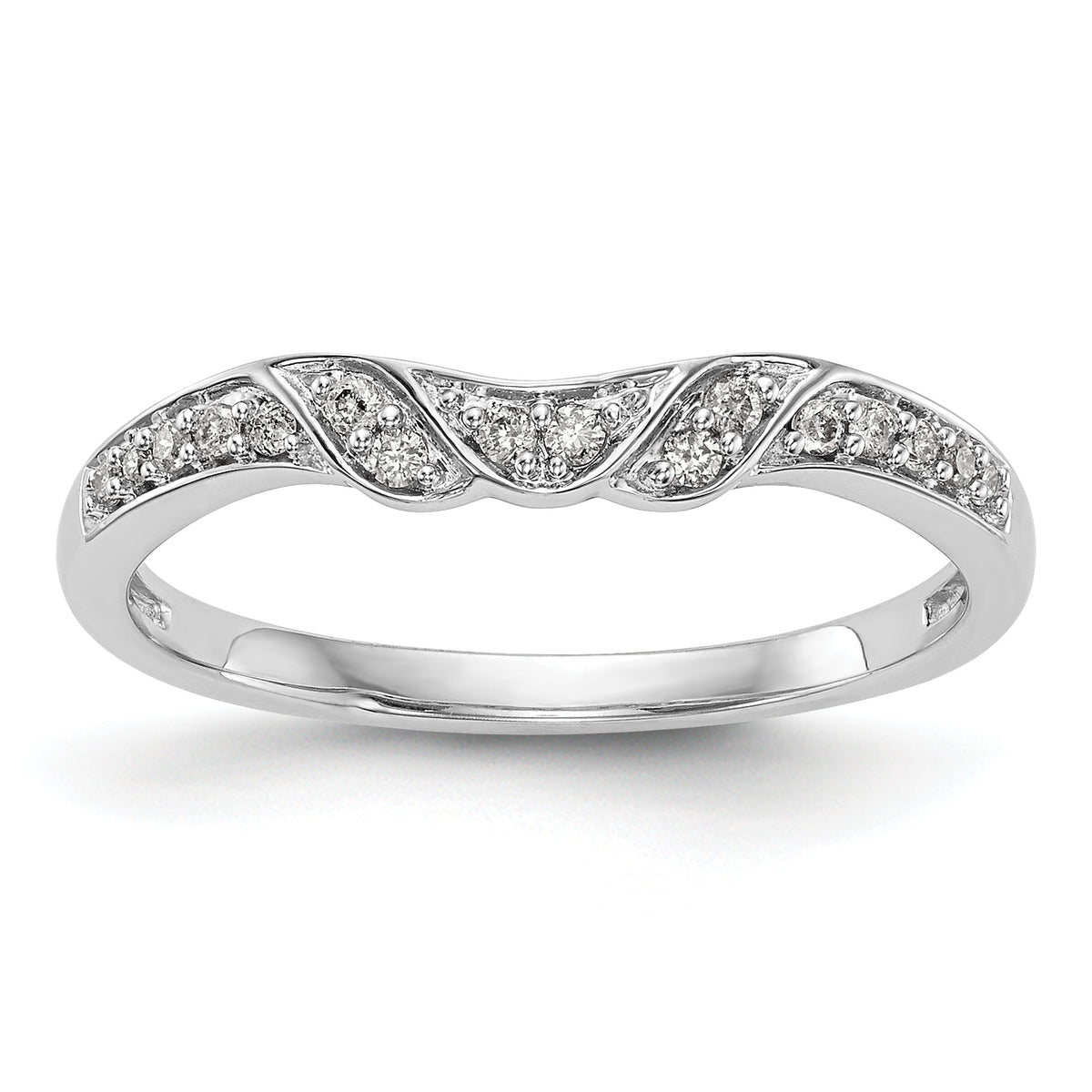 14K White Gold Diamond Band - 7