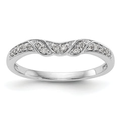 14K White Gold Diamond Band - 7