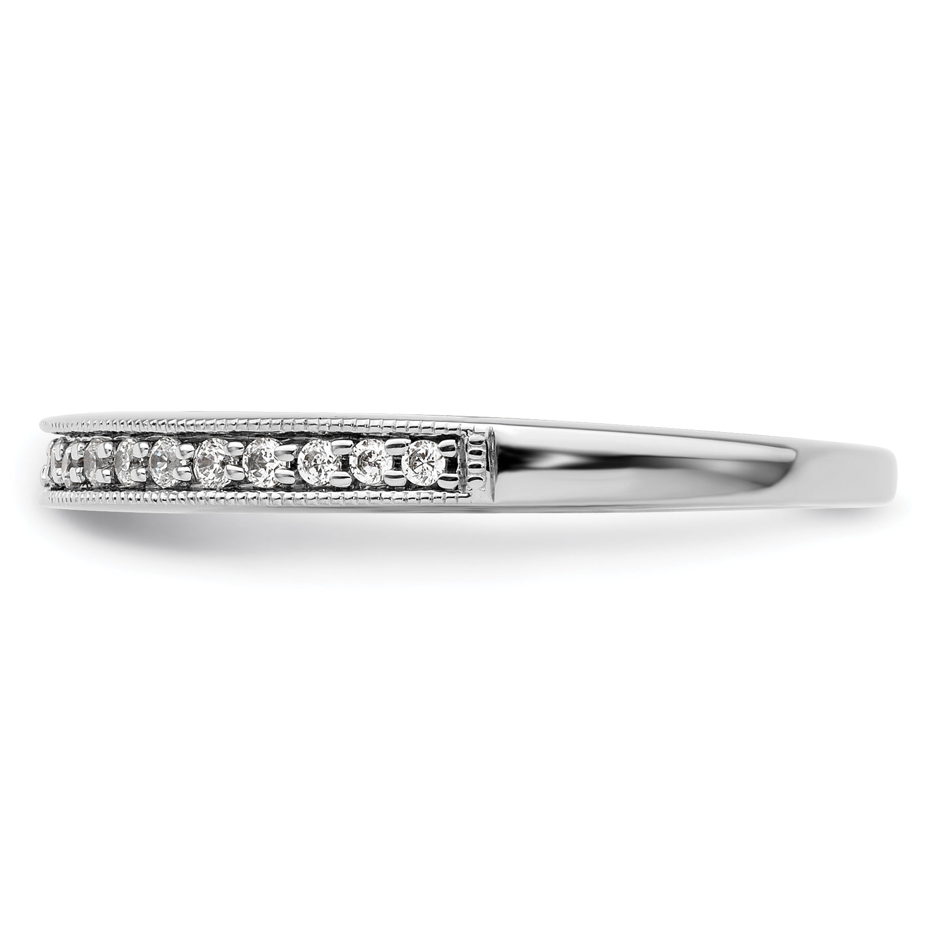 14K White Gold 1/6 carat Diamond Complete Wedding Band