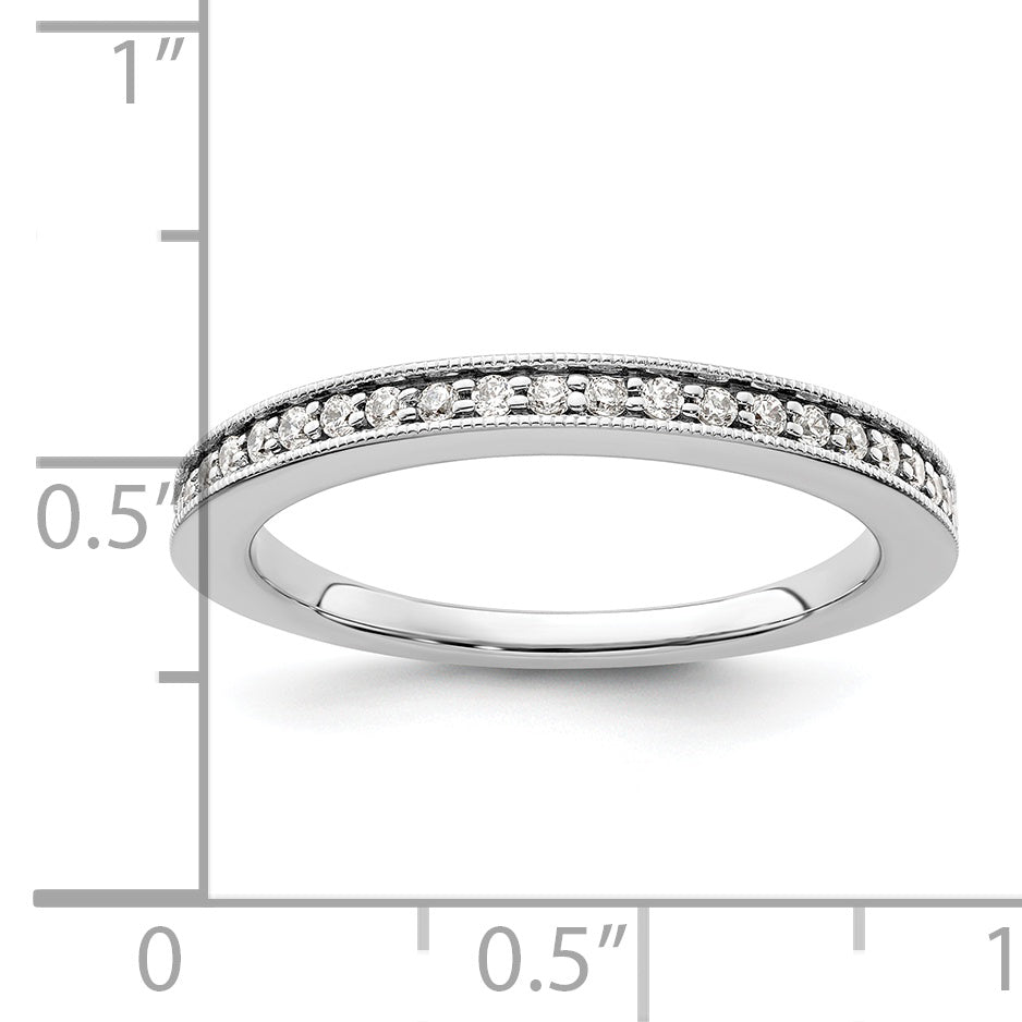 14K White Gold 1/6 carat Diamond Complete Wedding Band