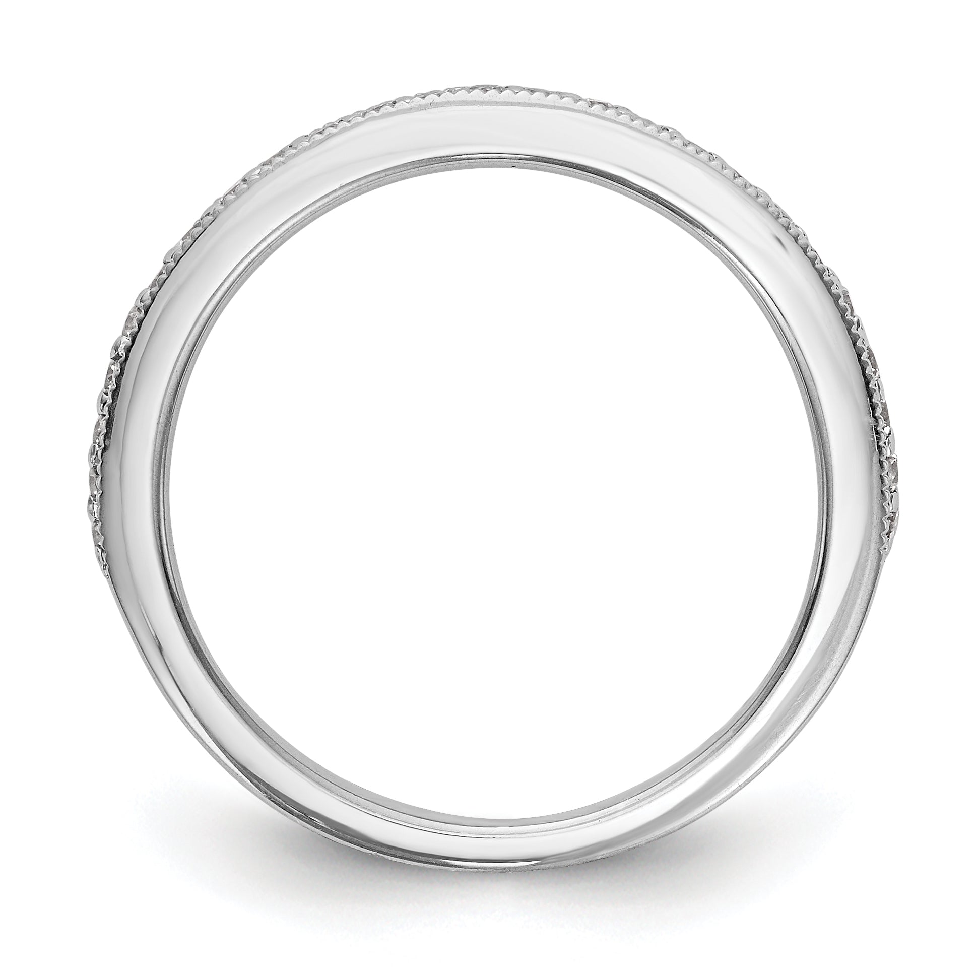 14K White Gold Diamond Band - 7