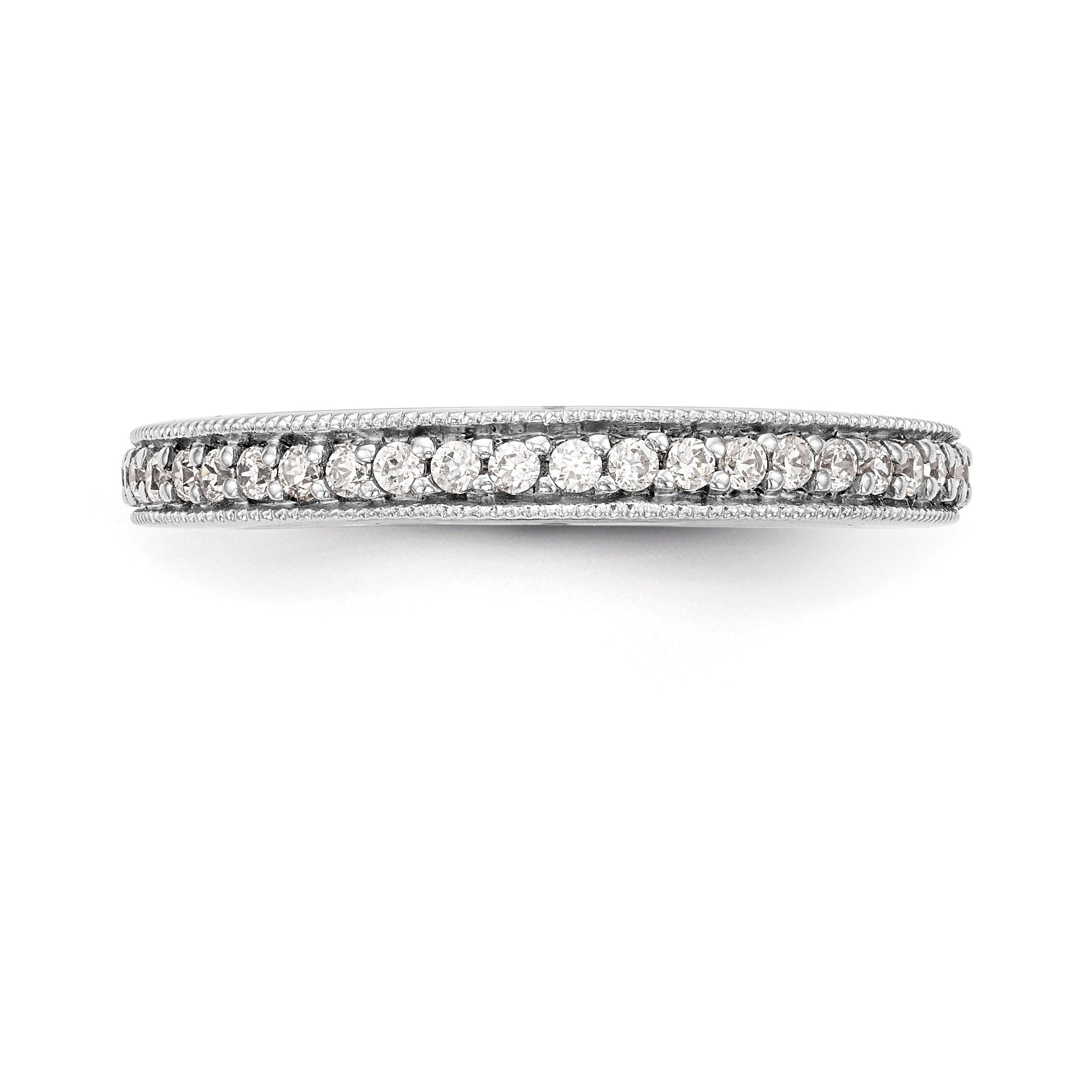14K White Gold Diamond Band - 7