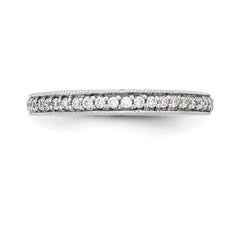 14K White Gold Diamond Band - 7