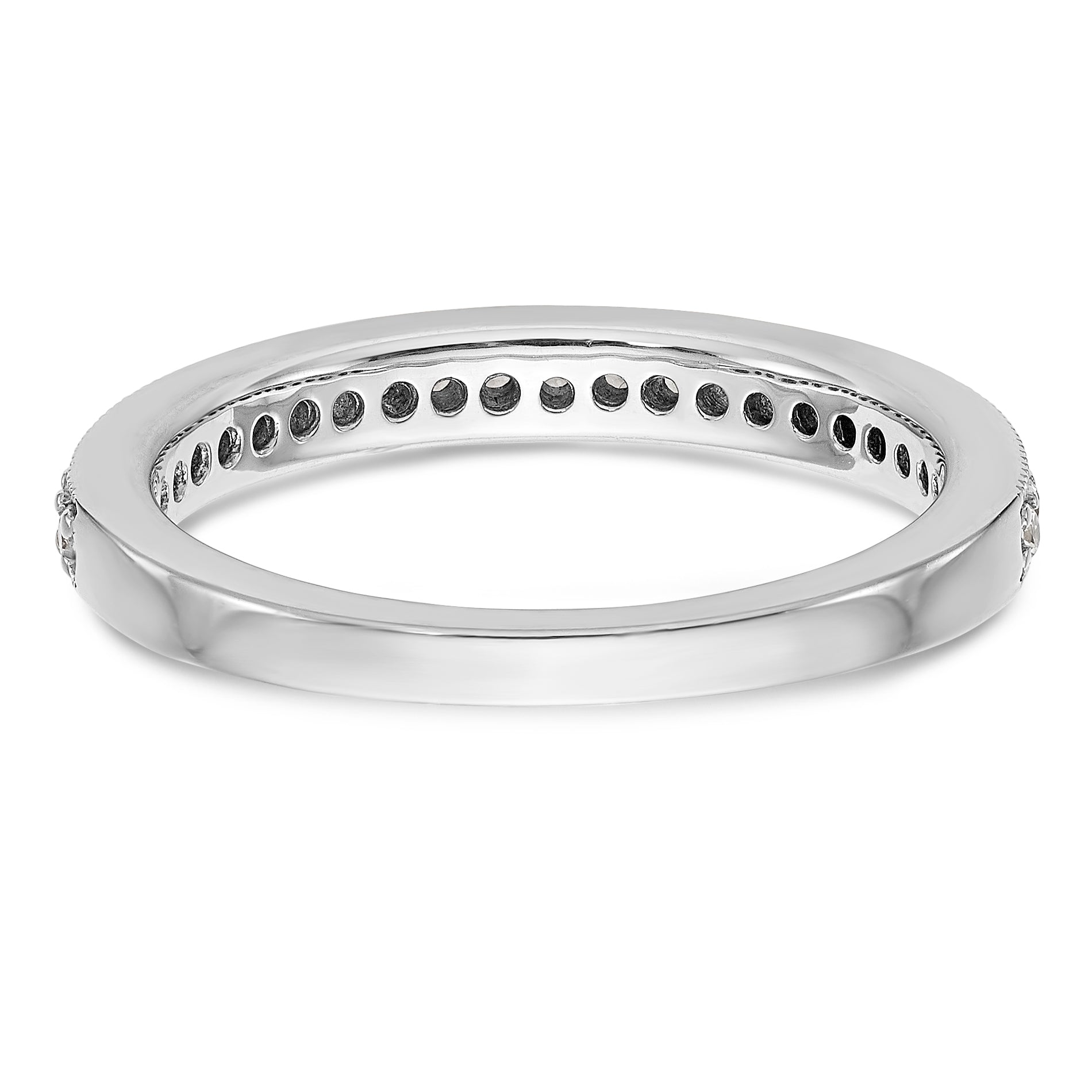 14K White Gold Diamond Band - 7