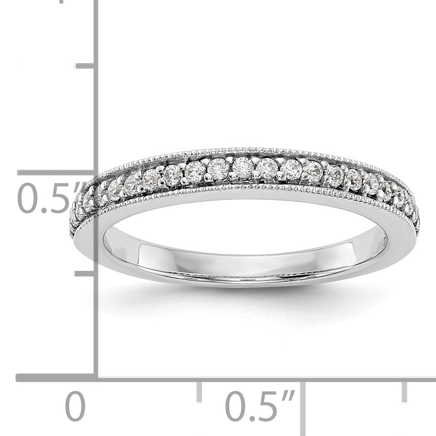 14K White Gold 1/6 carat Diamond Complete Wedding Band