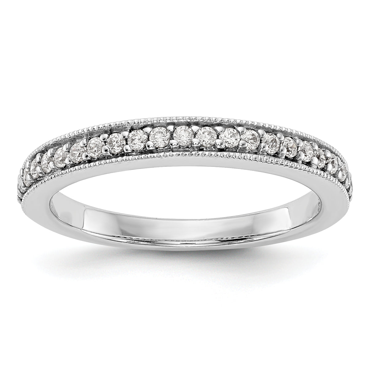 14K White Gold Diamond Band - 7