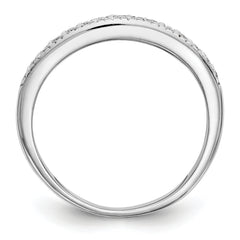 14K White Gold Diamond Band - 7