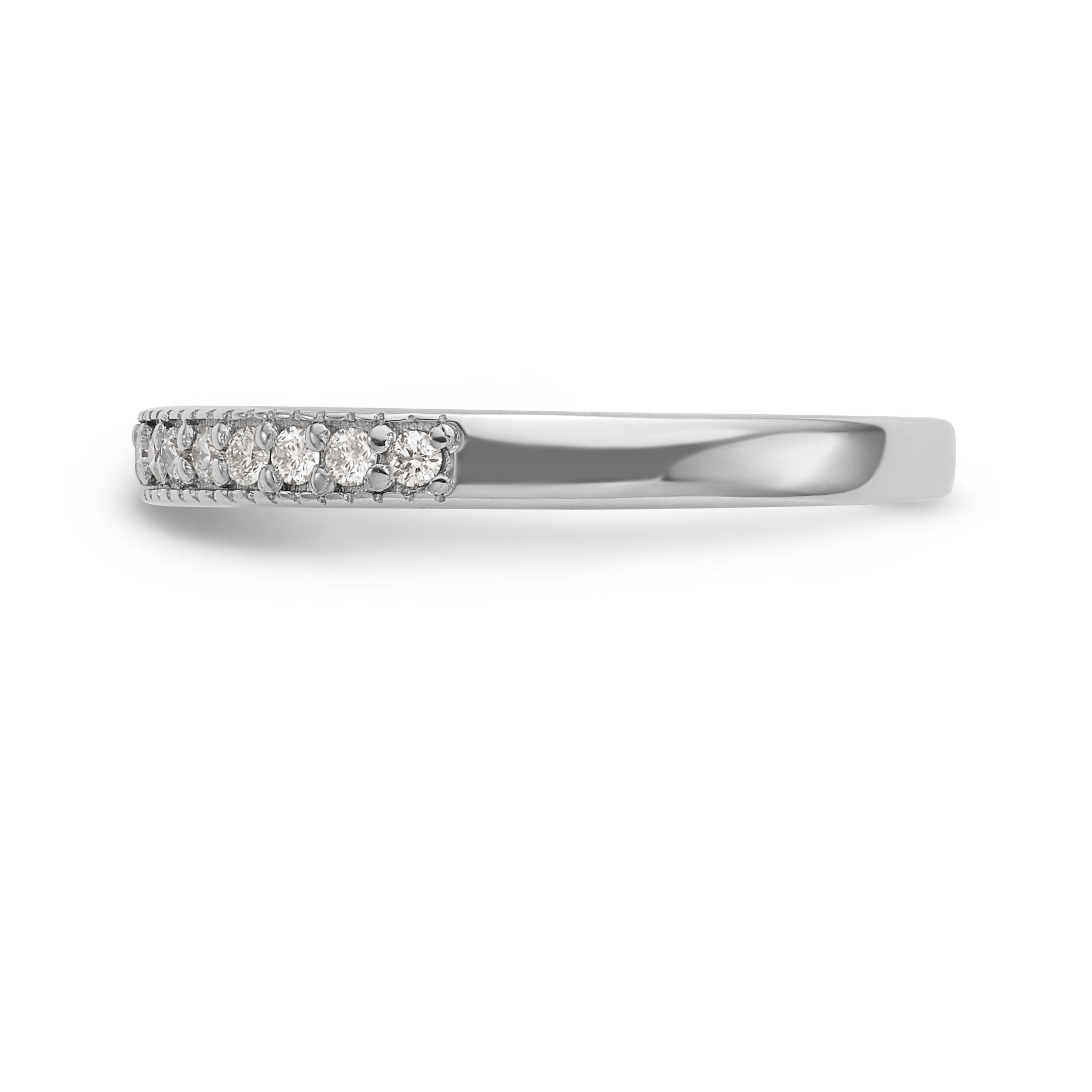 14K White Gold Diamond Band - 7